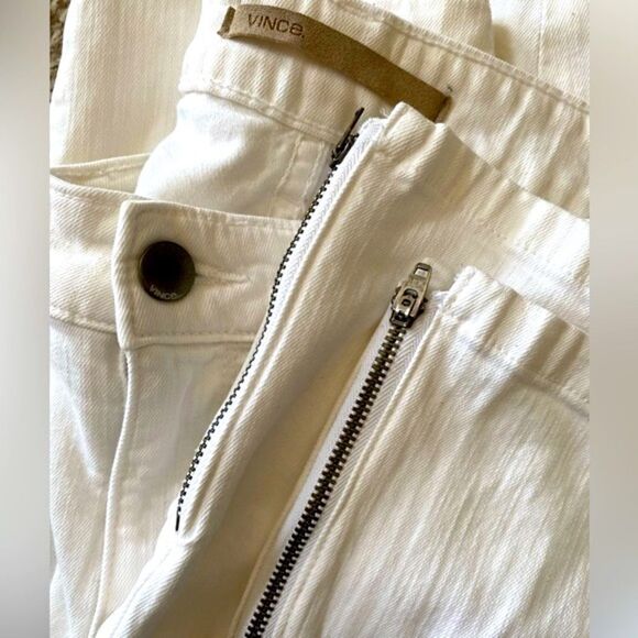 Vince Calgary Skinny Ankle Zip Soft Stretch Denim Jeans White US 28 - Picture 4 of 9